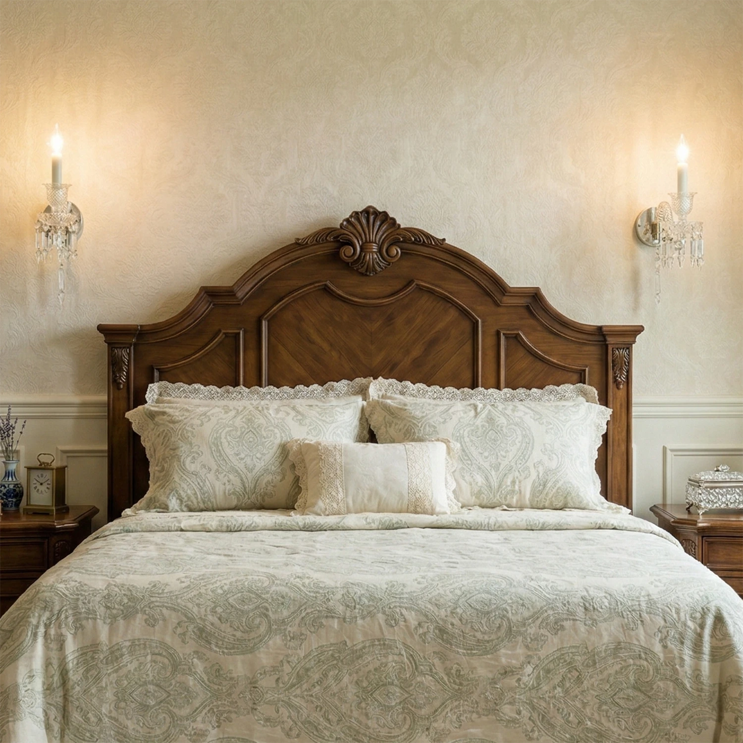 Caelum Apex Crystal Wall Lamp - Sophisticated Bedroom Bedside Lighting | HoaiLamp