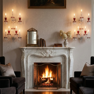 Caelum Apex Red Crystal Wall Lamp - Classic Mantelpiece Focal Point | HoaiLamp