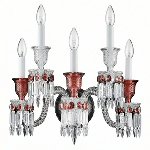 Caelum Apex Red Crystal Wall Lamp - Ornate Multi-Light Design | HoaiLamp