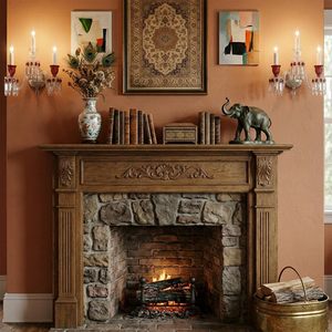 Caelum Apex Red Crystal Wall Lamp - Vintage Fireplace Hearth Decor | HoaiLamp