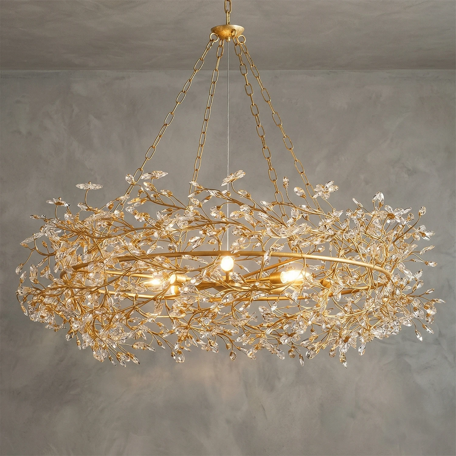 Celestial Bloom Chandelier - Ethereal Stucco Radiance | HoaiLamp