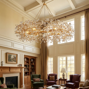 Celestial Bloom Chandelier - Grand Manor Living Room | HoaiLamp