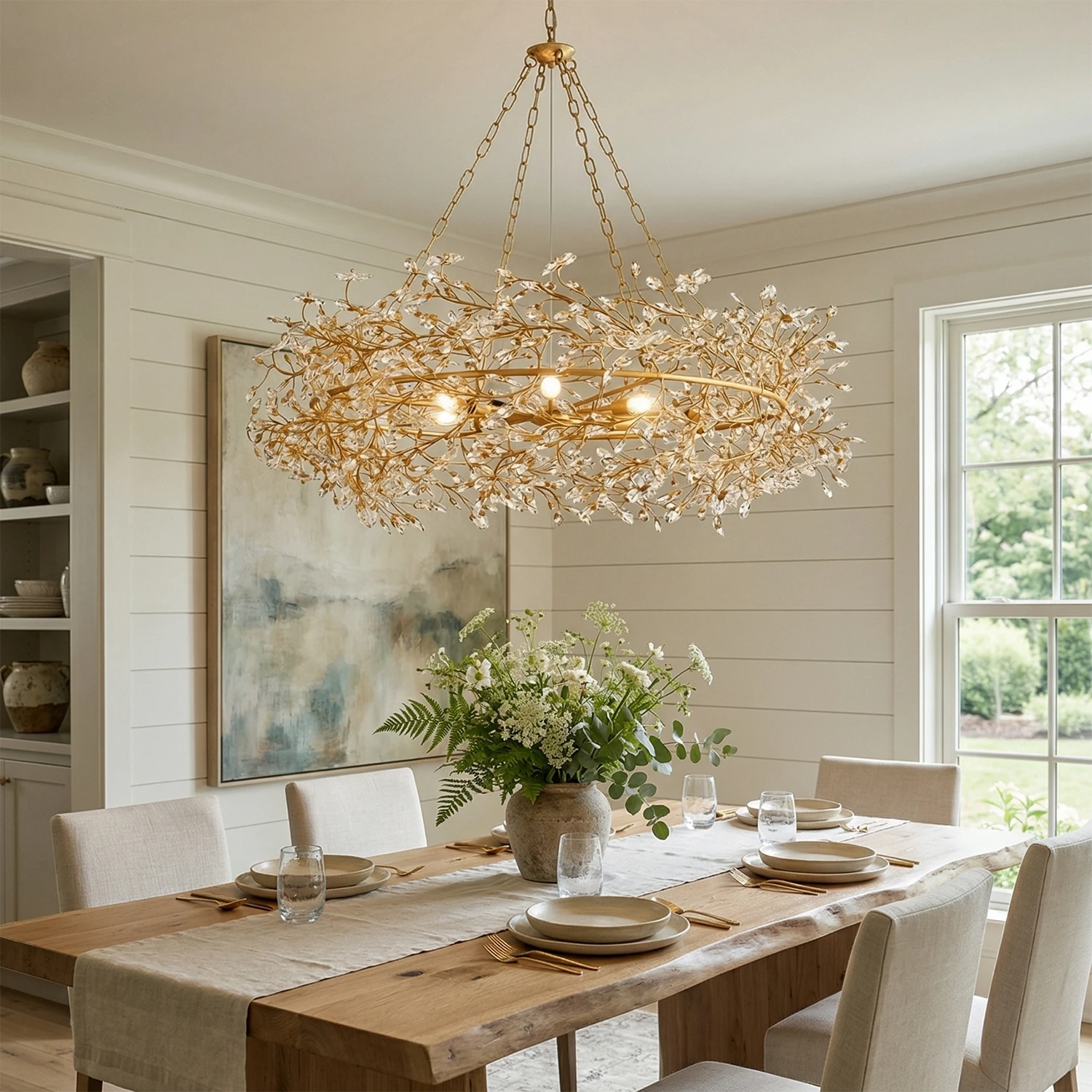 Celestial Bloom Chandelier - Rustic Farmhouse Dining | HoaiLamp