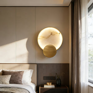 Celestial Jupiter Natural Alabaster Wall Sconce - Contemporary Master Suite | HoaiLamp