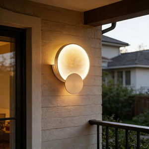 Celestial Jupiter Natural Alabaster Wall Sconce - Luxury Outdoor Patio Balcony | HoaiLamp