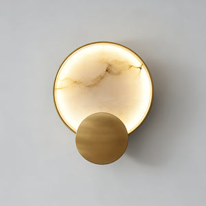 Celestial Jupiter Natural Alabaster Wall Sconce - Minimalist Warm Ambient Glow | HoaiLamp