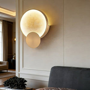 Celestial Jupiter Natural Alabaster Wall Sconce - Modern Living Room Accent | HoaiLamp