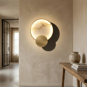 Celestial Jupiter Natural Alabaster Wall Sconce - Refined Foyer Console Table | HoaiLamp