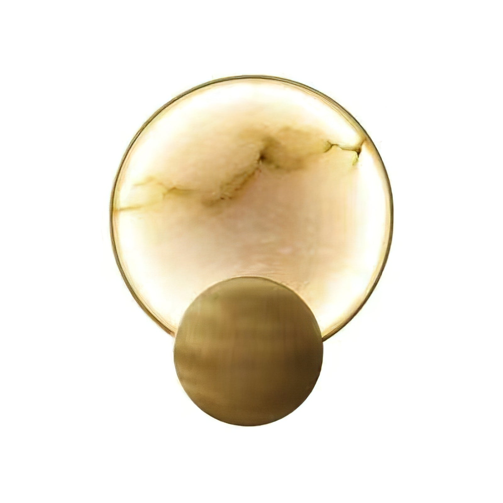 Celestial Jupiter Natural Alabaster Wall Sconce - Studio White Background Profile | HoaiLamp