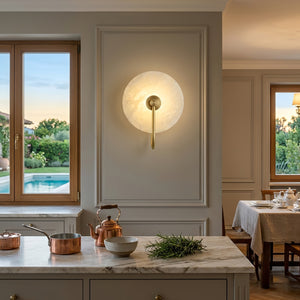 Celestial Round Alabaster Sconce - Luxury Studio Suite Interior | HoaiLamp