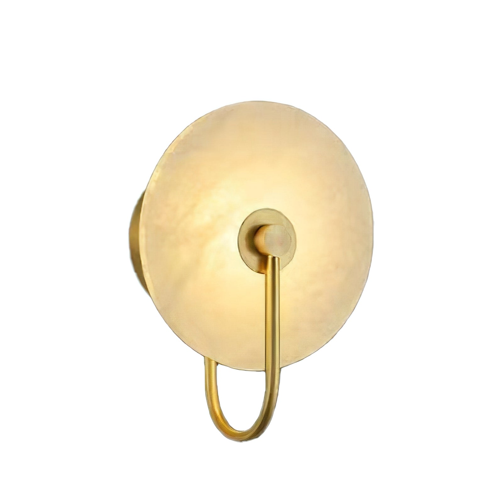 Celestial Round Alabaster Sconce - Studio White Background Profile | HoaiLamp