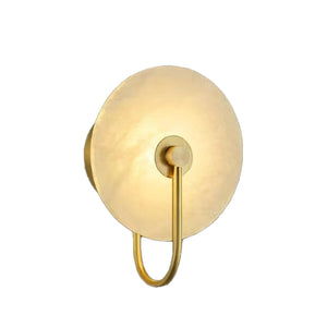Celestial Round Alabaster Sconce - Studio White Background Profile | HoaiLamp