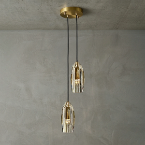 Chatelet Crystal Pendant - Studio Grey Vertical Duo | HoaiLamp