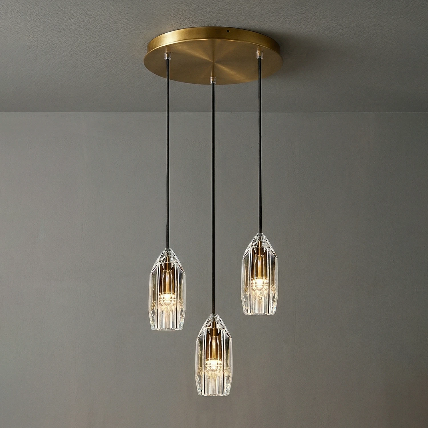 Chatelet Crystal Pendant - Ambient Triple Round Glow | HoaiLamp
