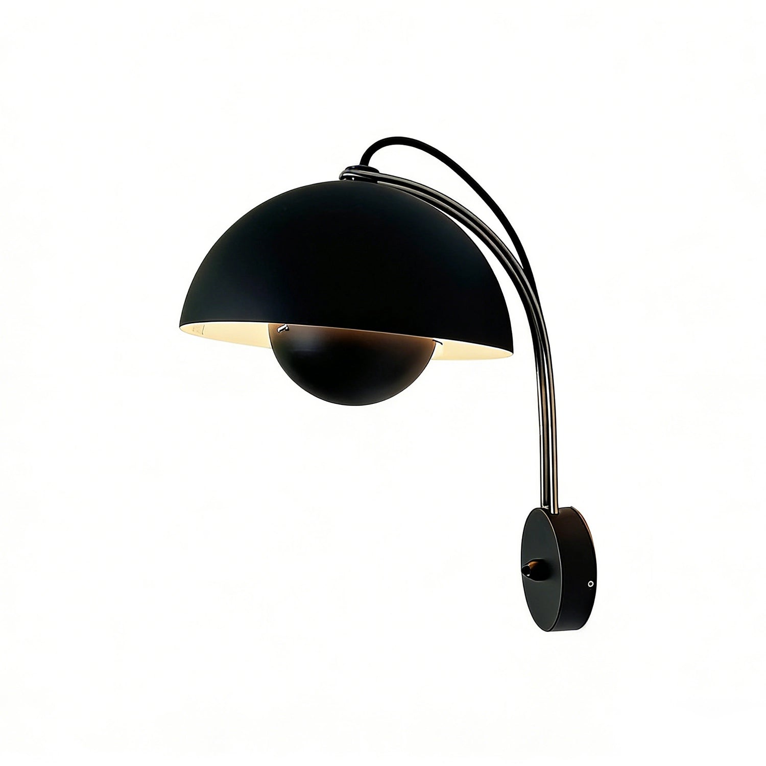 Flower Bud Wall Lamp - Matte Black Modernist Side Profile | HoaiLamp
