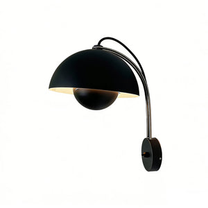 Flower Bud Wall Lamp - Matte Black Modernist Side Profile | HoaiLamp