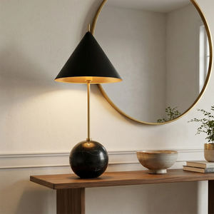 Cleon Orb Base Table Lamp (Dark Edition) - Decorative Vanity & Accent Profile | HoaiLamp