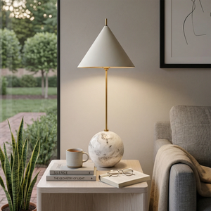 Cleon Orb Base Table Lamp - Scandi-Modern & Residential Nook Profile | HoaiLamp
