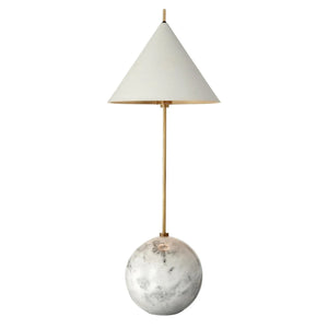 Cleon Orb Base Table Lamp - White Marble & Art Deco Brass Table Lamp | HoaiLamp