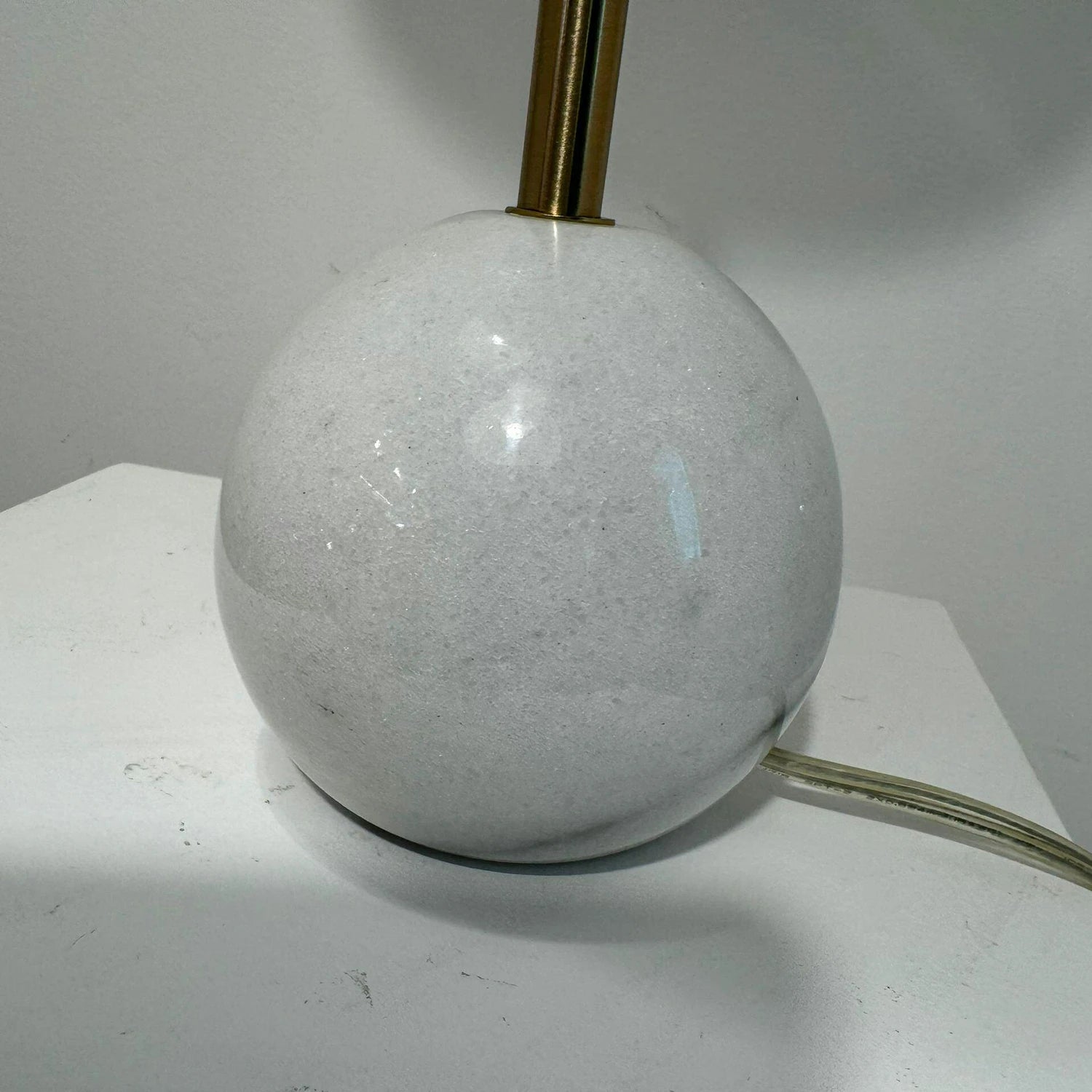 Cleon Orb Base Table Lamp - Polished White Marble Sphere Base | HoaiLamp