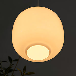 Contemporary Opal Glass Pendant Lamp - Dark Environment Bottom-Up Glowing Diffused Ray | HoaiLamp