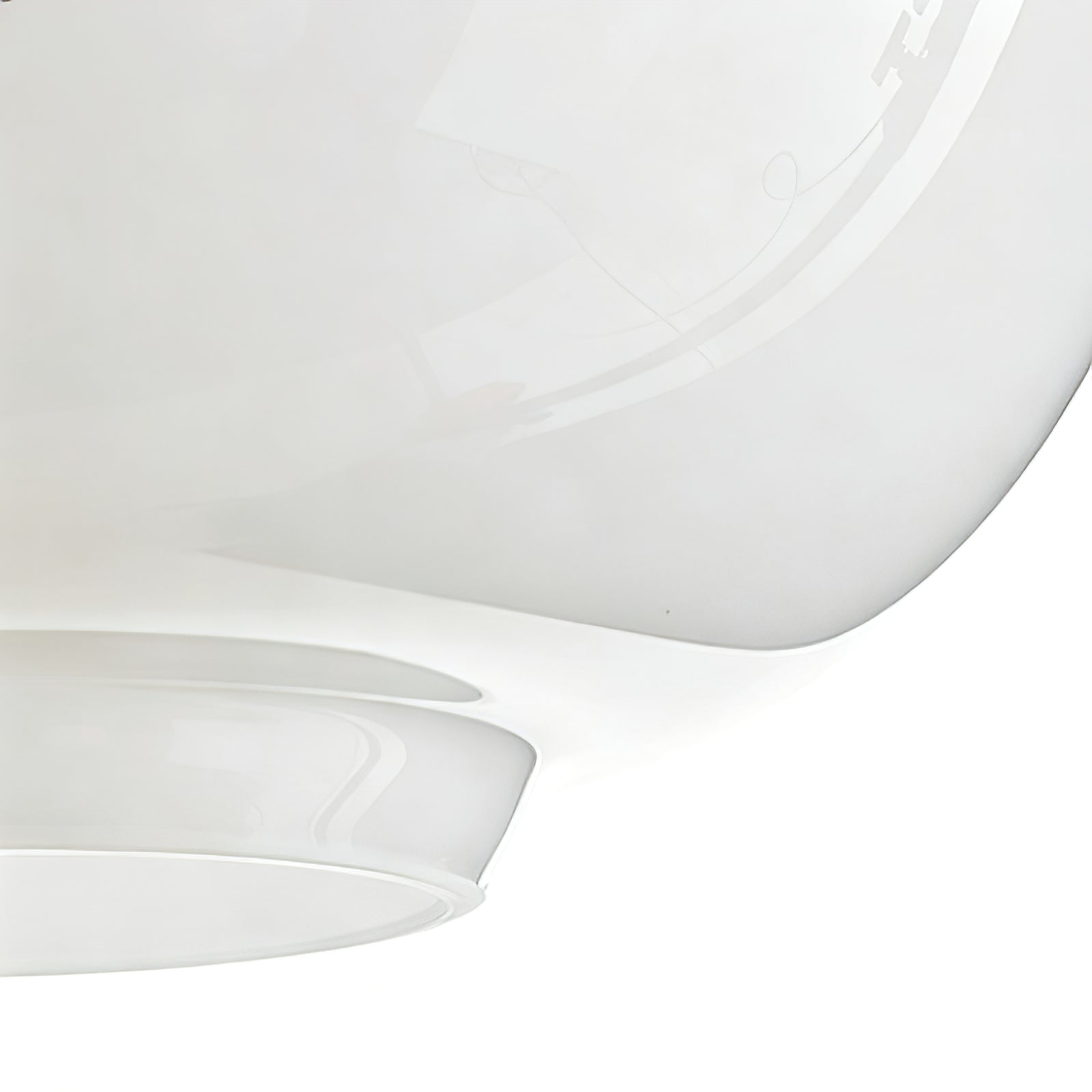 Contemporary Opal Glass Pendant Lamp - Hand-Blown Frosted Glass Bottom Opening Edge Close-Up | HoaiLamp