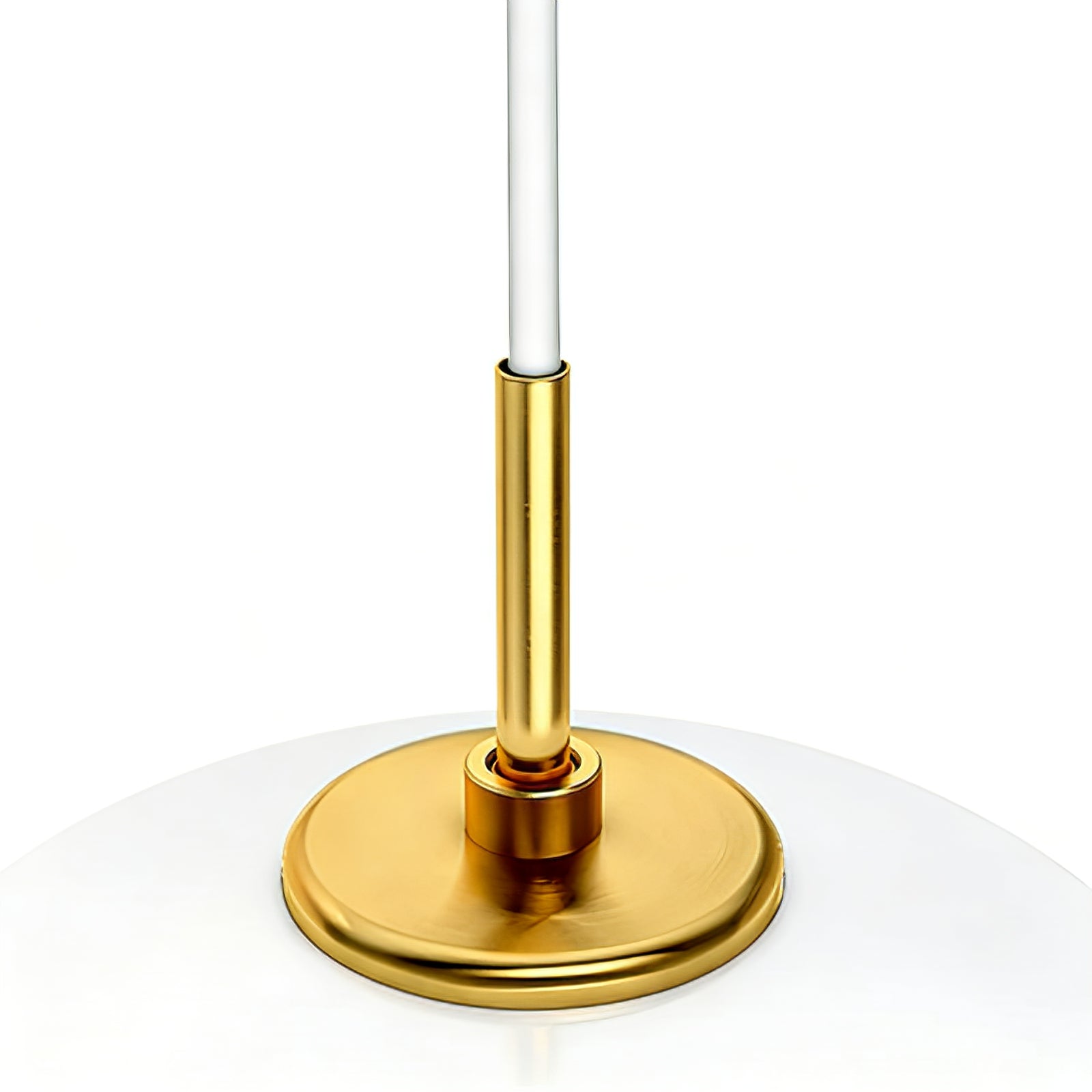 Contemporary Opal Glass Pendant Lamp - Top Cylindrical Brass Sleeve Cap Connection Macro | HoaiLamp