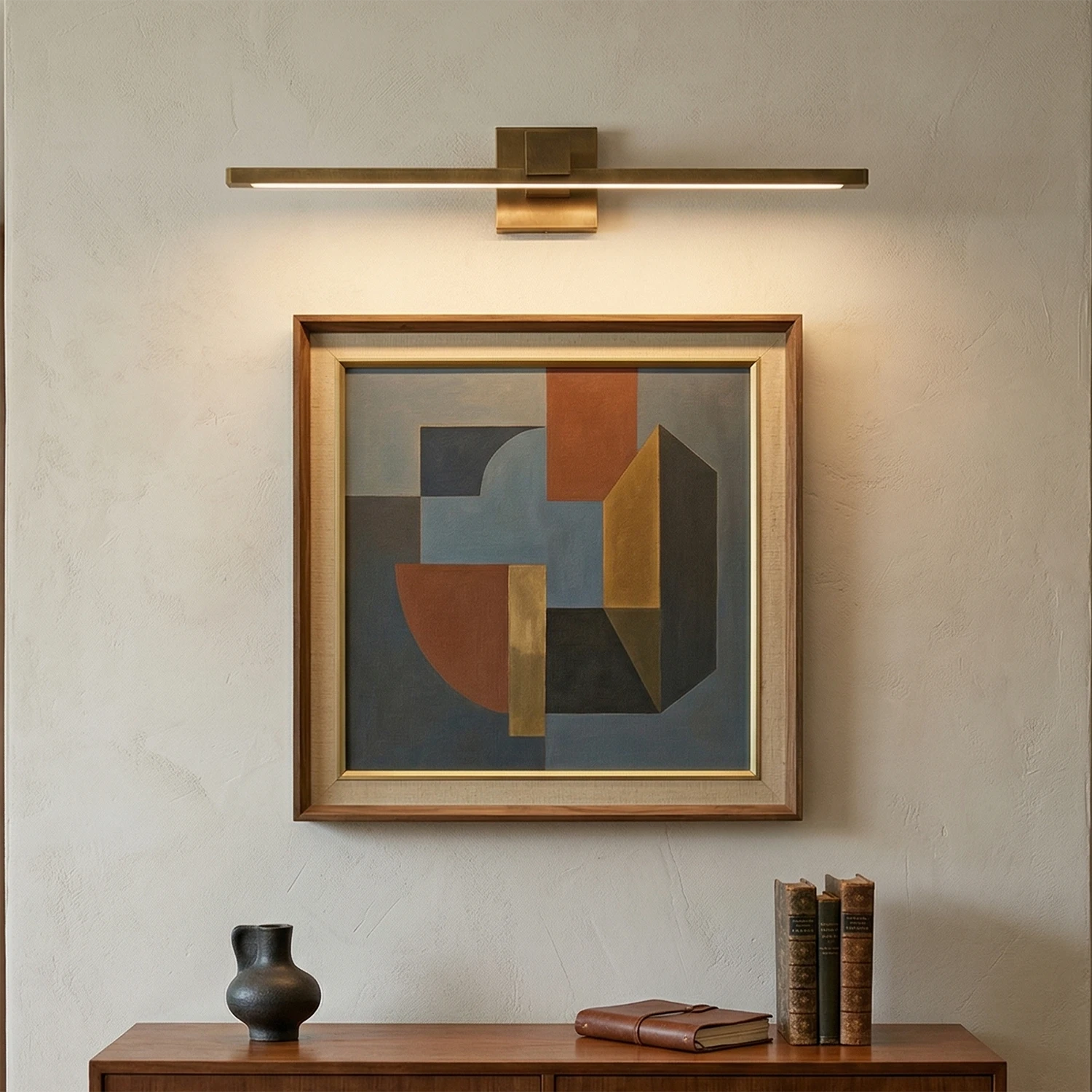 Corinth Brass Picture Light - Mid-Century Art Focus | HoaiLamp