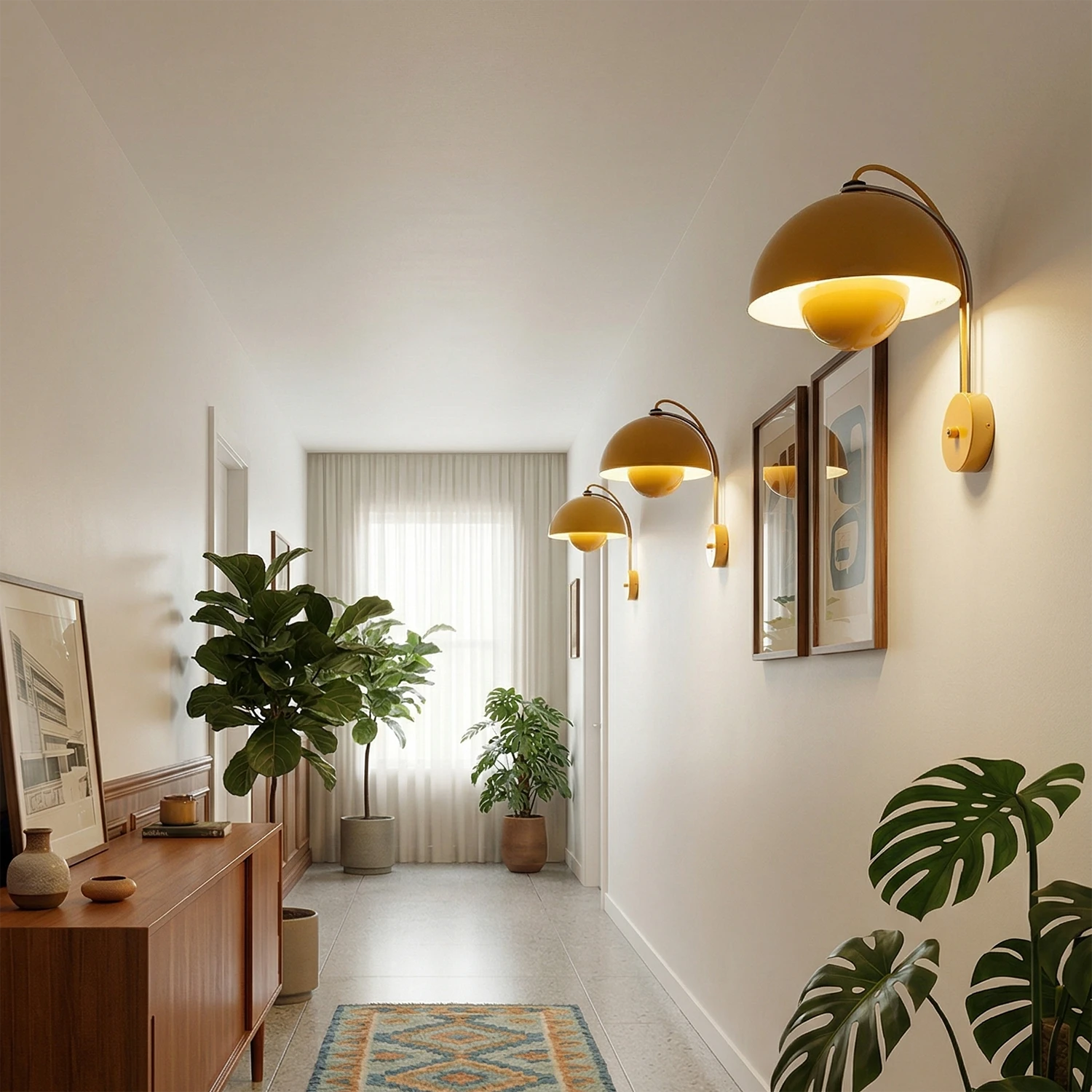 Flower Bud Wall Lamp - Mixed Color Gallery Hallway Installation | HoaiLamp