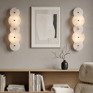 Cosmic 5-Round Alabaster Sconce - Contemporary Living Room Wall Art Decor | HoaiLamp