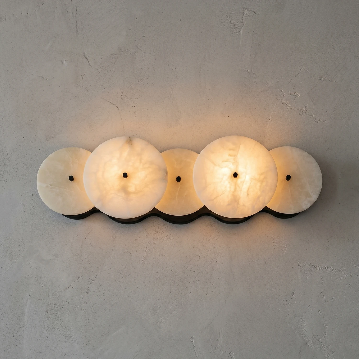 Cosmic Alabaster Sconce - Balanced 5-Round Radiance | HoaiLamp