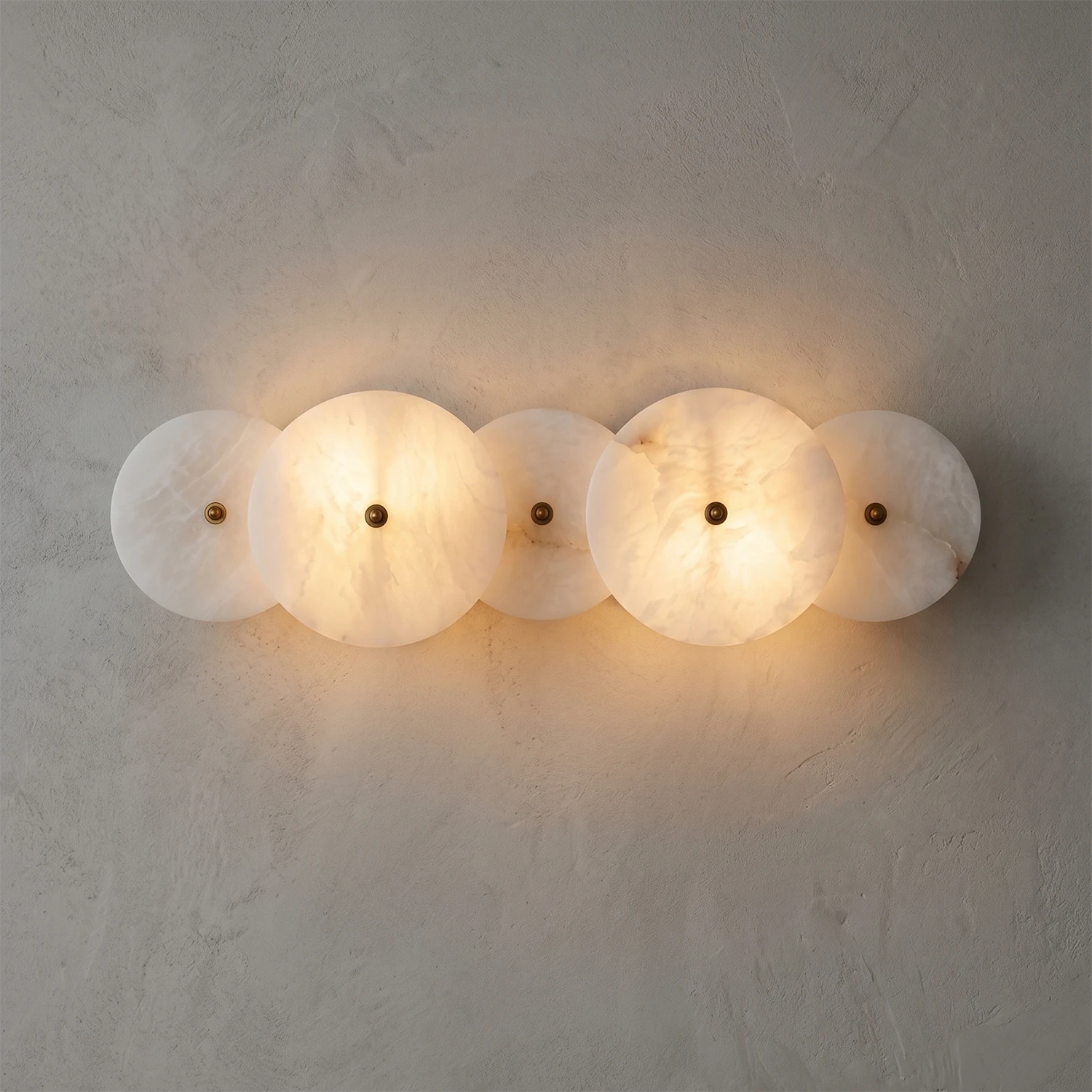 Cosmic Alabaster Sconce - Minimalist 5-Round Glow | HoaiLamp