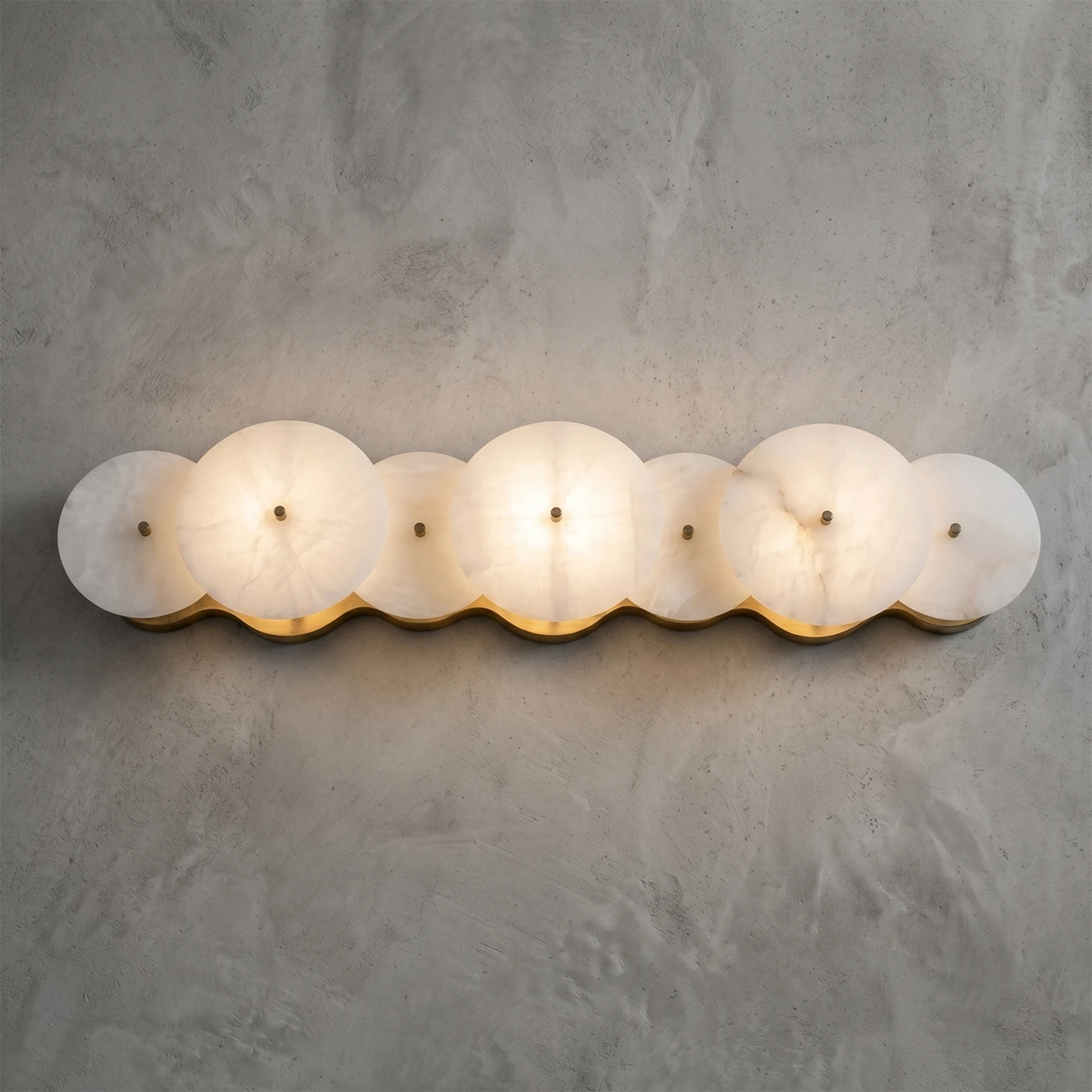 Cosmic Alabaster Sconce - Sophisticated 7-Round Aura | HoaiLamp