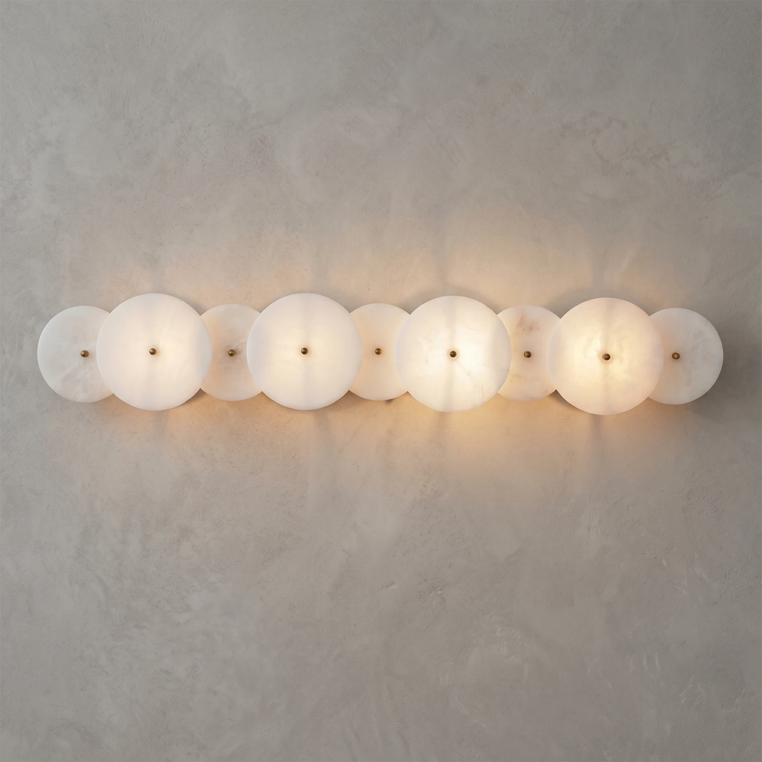Cosmic Alabaster Sconce - Grand 9-Round Linear Display | HoaiLamp