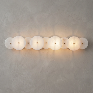 Cosmic Alabaster Sconce - Grand 9-Round Linear Display | HoaiLamp