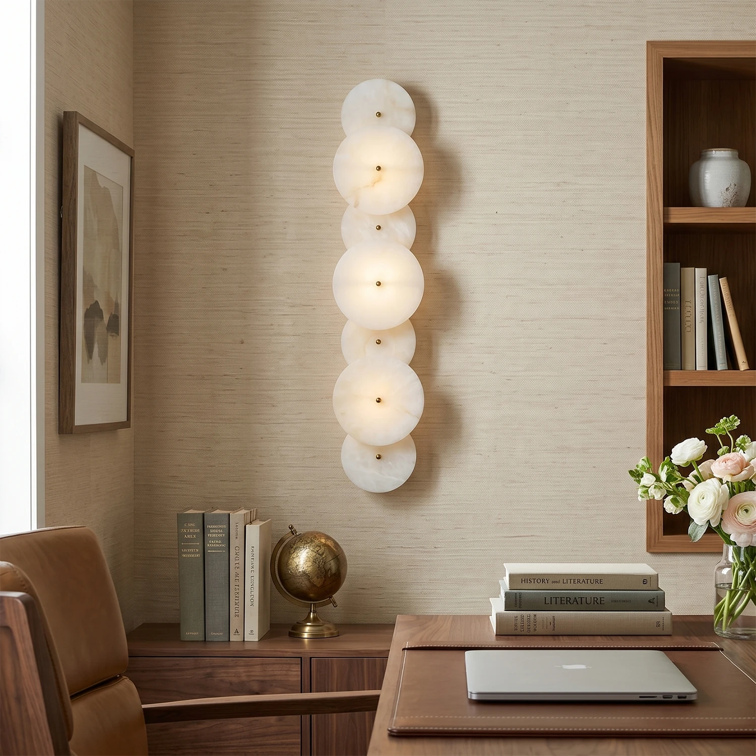 Cosmic Alabaster Sconce - Intellectual Study Totem | HoaiLamp