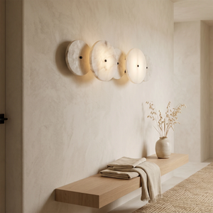 Cosmic Alabaster Sconce - Cozy Hallway Nook | HoaiLamp