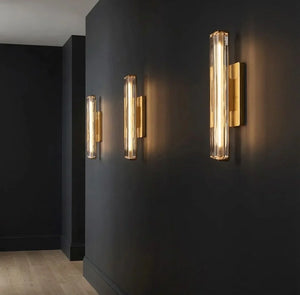 Crystal Prism Wall Sconce Light Fixture - Bold Dark Wall Contrast | HoaiLamp