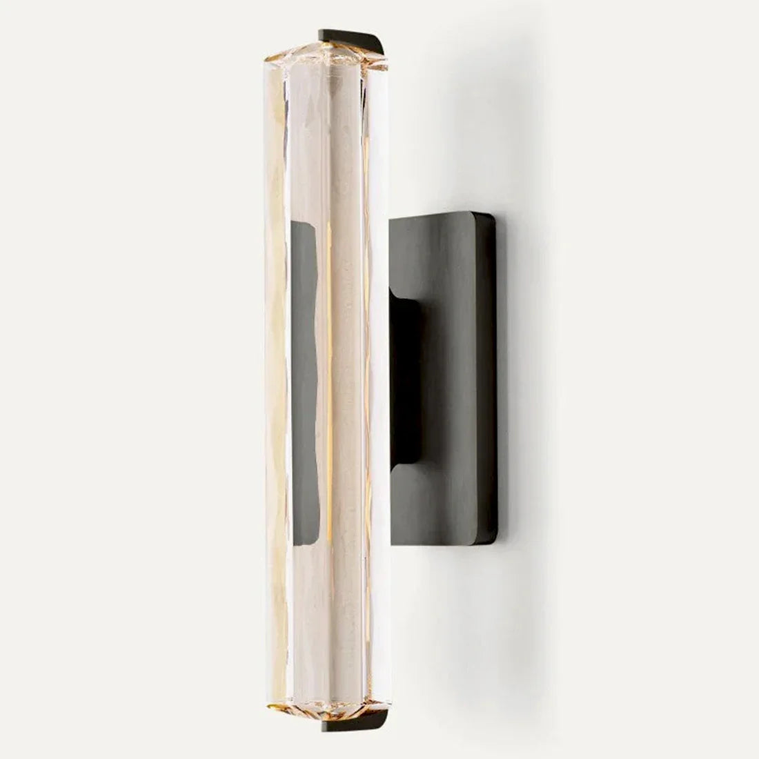 Crystal Prism Wall Sconce Light Fixture - Black & Brass Medium Length Sconce | HoaiLamp