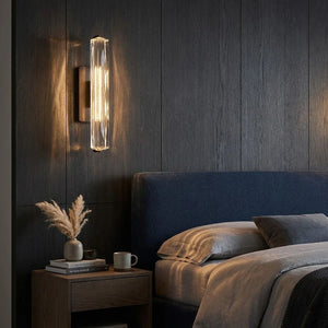 Crystal Prism Wall Sconce Light Fixture - Moody Contemporary Bedroom Nightstand | HoaiLamp