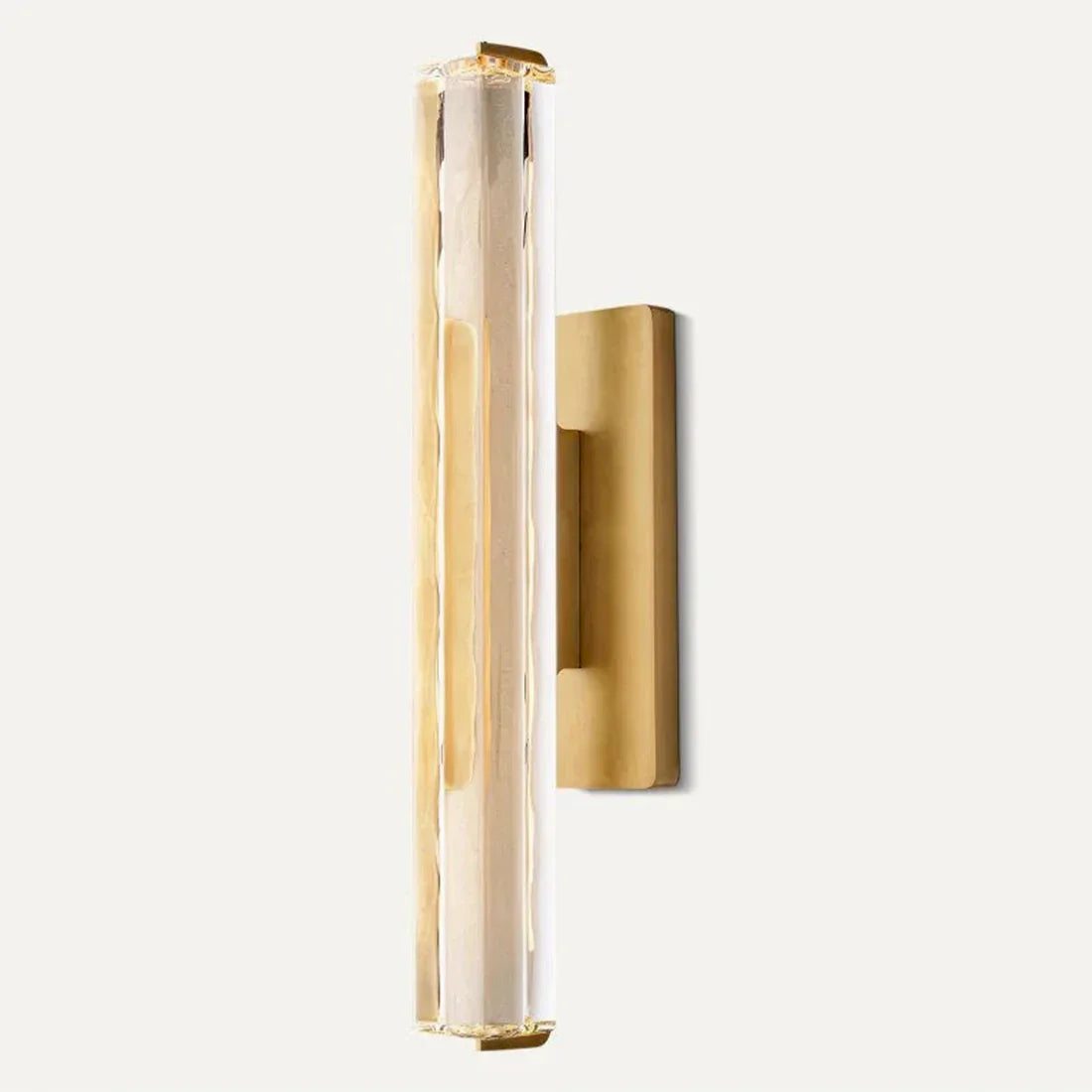 Crystal Prism Wall Sconce Light Fixture - Classic Aged Brass Medium Length Sconce | HoaiLamp