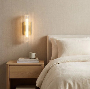Crystal Prism Wall Sconce Light Fixture - Warm Bedside Reading Ambiance | HoaiLamp