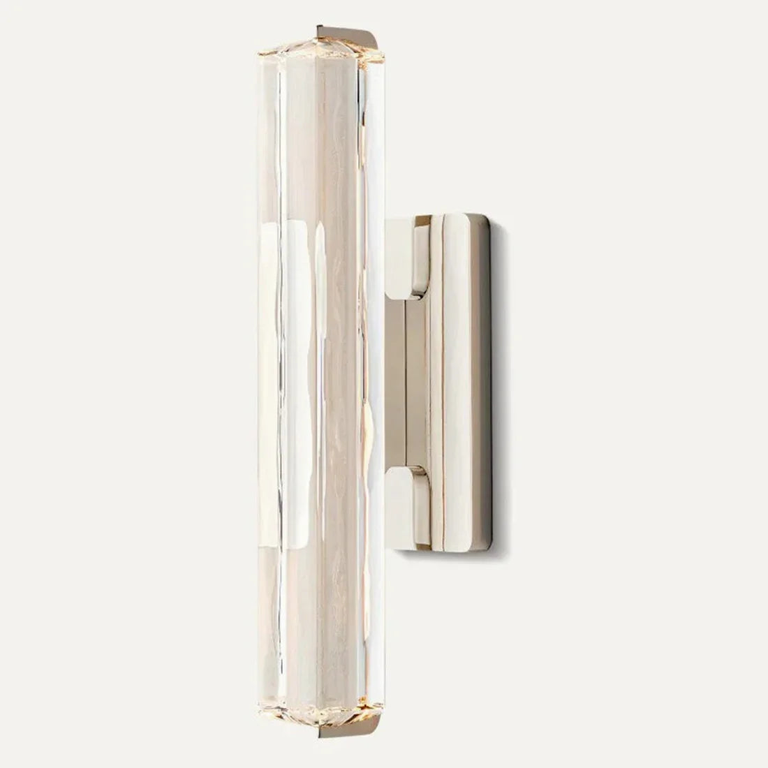 Crystal Prism Wall Sconce Light Fixture - Nickel & Black Medium Length Sconce | HoaiLamp