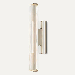 Crystal Prism Wall Sconce Light Fixture - Polished Nickel / Silver Profile | HoaiLamp