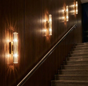 Crystal Prism Wall Sconce Light Fixture - Sequential Hallway Pathway Glow | HoaiLamp