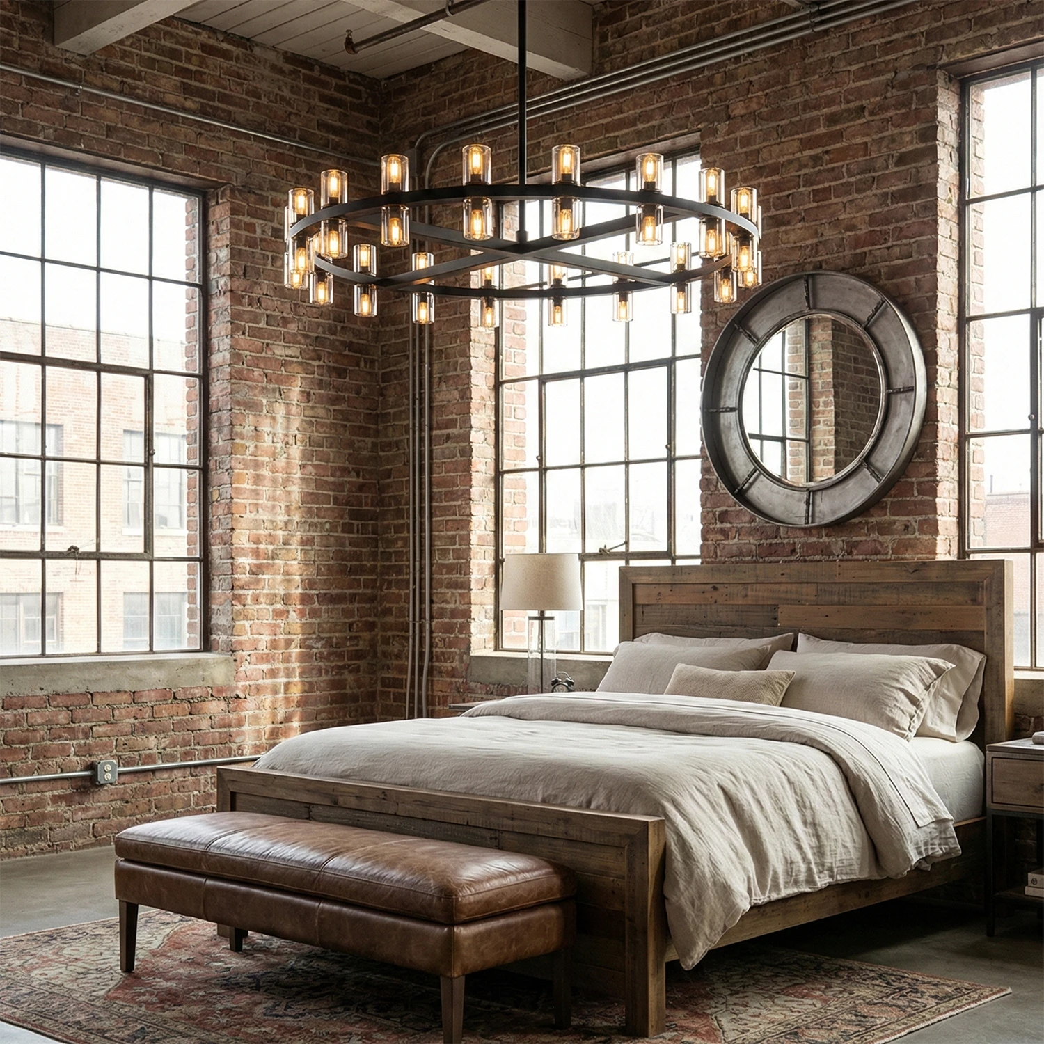 CrystalRay Linear Chandelier Series - Industrial Loft Bedroom Exposed Brick Wall | HoaiLamp