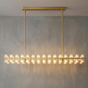 CrystalRay Linear Chandelier Series - Studio Grey Backdrop Linear Island Pendant | HoaiLamp