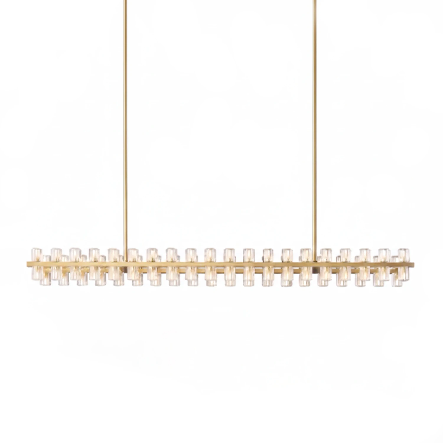 CrystalRay Linear Chandelier Series - Studio White Background Linear Island Chandelier Gold Unlit | HoaiLamp