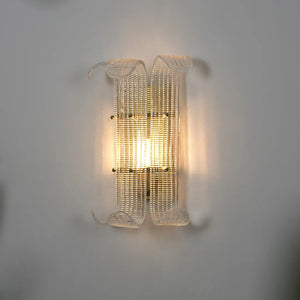 Curved Glass Slat Drum Wall Lamp - Studio Dark Grey Wall Bidirectional Light Beam | HoaiLamp