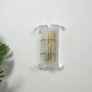 Curved Glass Slat Drum Wall Lamp - Studio White Background Isolated E Commerce Shot | HoaiLamp